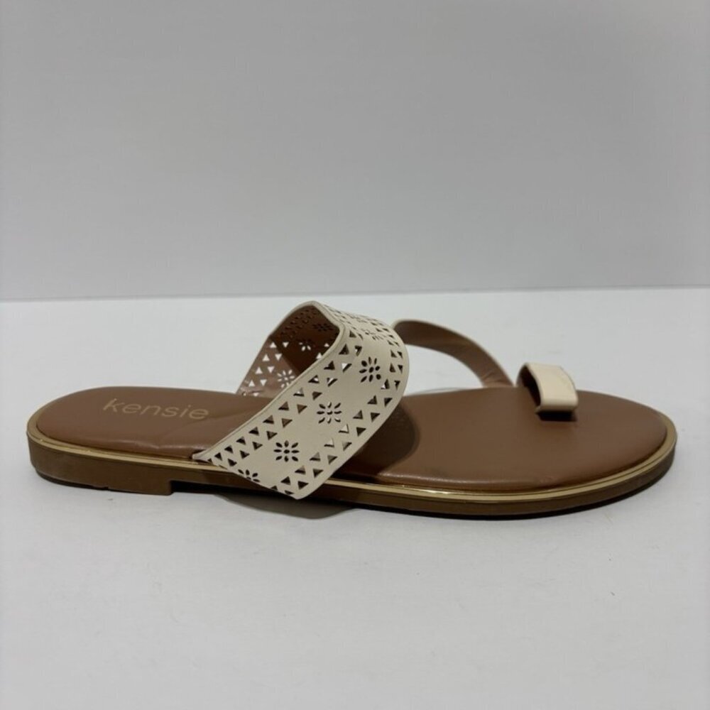 Kensie Women’s Mika Beige Slide Sandals, Size 7.5 M